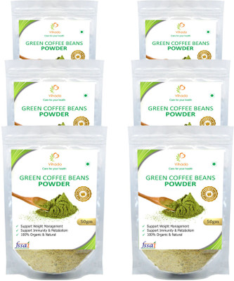 

Vihado Premium Quality Green Coffee Beans Organic Powder for Weight Loss - 100% Pure, Unroasted, Arabica AAA+ - Roast & Ground Coffee 50 g(Pack of 6)