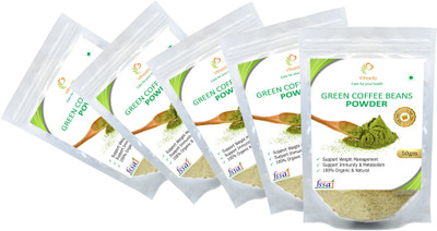 

Vihado Premium Quality Green Coffee Bean Powder, Unroasted, Arabica AAA+ - Roast & Ground Coffee 50 g(Pack of 5)