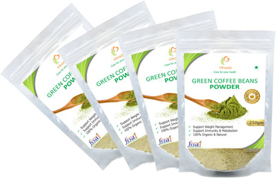 

Vihado Premium Quality Green Coffee Bean Powder, Unroasted, Arabica AAA+ - Filter Coffee 250 g(Pack of 4)