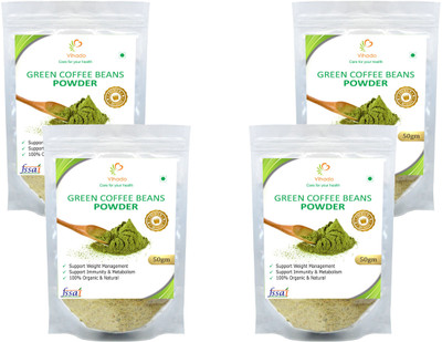 

Vihado Premium Quality Green Coffee Beans Powder, Unroasted, Arabica AAA+ - Filter Coffee 50 g(Pack of 4)