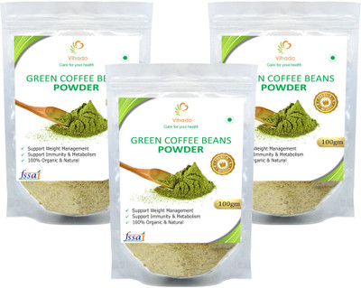 

Vihado Premium Quality Green Coffee Beans Organic Powder for Weight Loss - 100% Pure, Unroasted, Arabica AAA+ - Filter Coffee 100 g(Pack of 3)