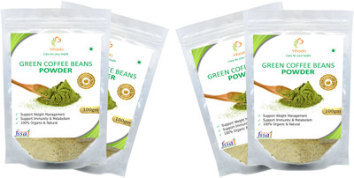 

Vihado Premium Quality Green Coffee Beans Powder, Unroasted, Arabica AAA+ - Filter Coffee 100 g(Pack of 4)