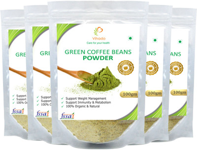 

Vihado Premium Quality Green Coffee Bean Powder, Unroasted, Arabica AAA+ - Instant Coffee 100 g(Pack of 5)