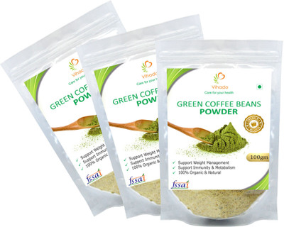 

Vihado Premium Quality Green Coffee Beans Powder for Weight Loss (Unroasted green coffee), Unroasted, Arabica AAA+ - Roast & Ground Coffee 100 g(Pack of 3)