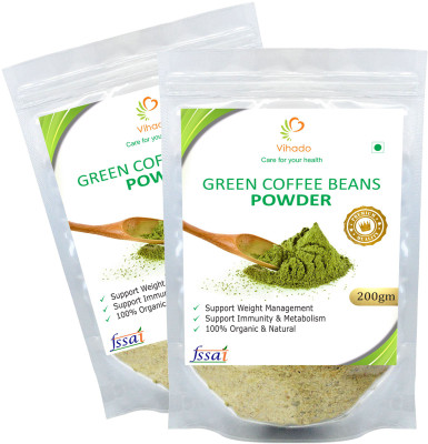 

Vihado Premium Quality Green Coffee Bean Powder, Unroasted, Arabica AAA+ - Filter Coffee 200 g(Pack of 2)
