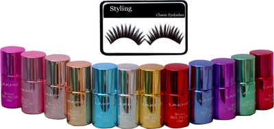 

styling Lakme Mirror Nail Polish 15ml 1Set of 12 Multi Colour(Set of 13)