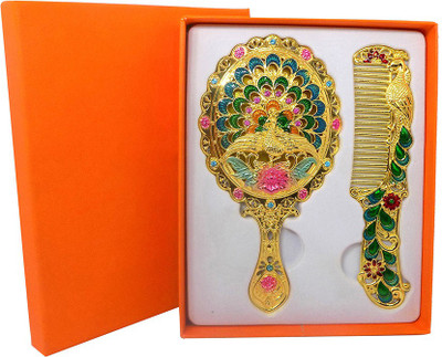 

Confidence Hand Mirror For Makeup With Hair Comb For Women And Girls, Multicolor(Set of 2)
