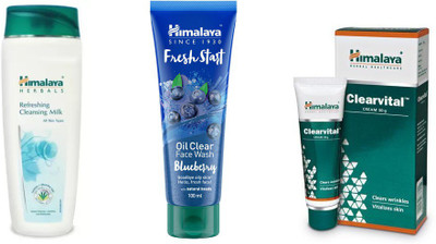 

Himalaya Refreshing Cleansing Milk,clearvital cream, fresh start oil clear blueberry face wash(Set of 3)