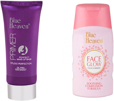 

Blue Heaven Primer and face glow powder(Set of 2)