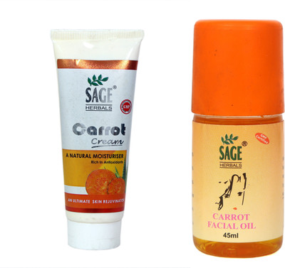 

Sage Herbals Combo Of Carrot Cream & Carrot Facial Oil(Set of 2)