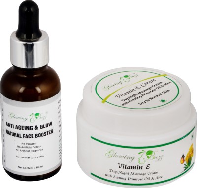 Glowing Buzz Combo of Anti-Ageing & Glow Natural booster and Vitamin-e Cream(1 Items in the set)