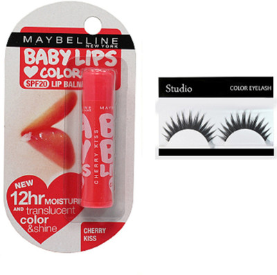 

Opticare Eyelashes, Maybelline Cherry Kiss Long Lasting Lipbalm(Set of 2)