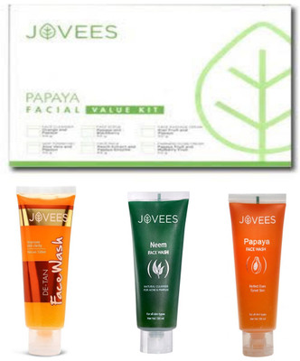 

Jovees Papaya Facial Value Kit-315g, De Tan Face Wash-120ml, Neem Face wash-120ml, Papaya Face Wash-120ml.(Set of 4)