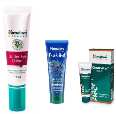 

Himalaya under eye cream, clearvital cream, fresh start oil clear blueberry face wash(Set of 3)