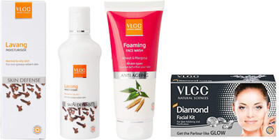 

VLCC Lavang moisturiser 100ml+Foaming Face wash 100ml + Diamond Facial kit 50gm(Set of 3)