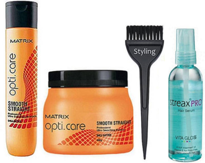 

Styling Hair Brush, Opticare Smooth & Straight Hair Shampoo With Streax pro Hair serum Hair Spa(Set of 4)