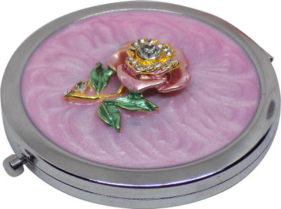 

Majik Designing Compact Makeup Mirror For Women And Girls Home Use( m 2 ) ( Pink )