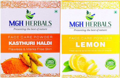 

MGH Herbals Kasturi Haldi & Lemon Peel Powder Pack of 2 (Each 100grm)(200 g)