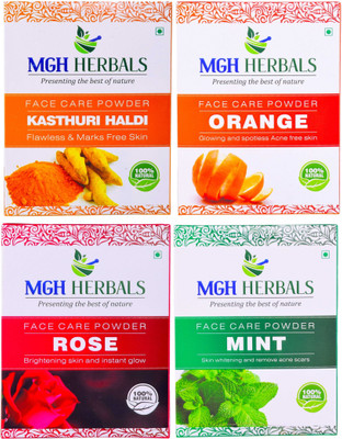 

MGH Herbals Kasturi Haldi, Orange Peel, Rose Petals & Mint Face Pack (Pack of 4)(400 g)