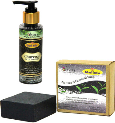 

abeers KHADI TEA TREE CHARCOAL LUXURY SOAP & CHARCOAL FACIAL CLAENSER Face Wash(220 g)