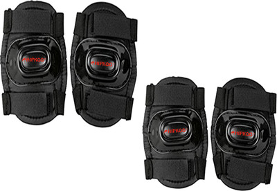 

Hipkoo Harmless Protective Set Of 2 (Elbow & Knee Guard) Cycling Kit, Skating Guard Combo(, Black