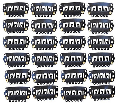 

HE Retail Supplies HE Hair Extension U Shape Snap Clips for Weft Wigs Black (Pack of 24) Hair Clip (Black) Tic Tac Clip (Black) Hair Clip(Black)