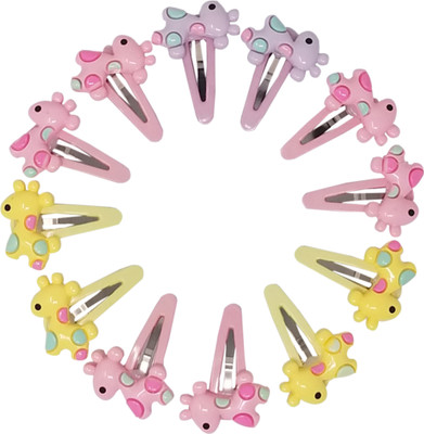 

Evolution Cute & Funky Glossy Girraffe Multicolored Kids Snap Hair Clips, Small, For Kids / Girls Tic Tac Clip(Multicolor)