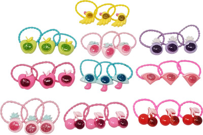 

Evolution Mixed Pattern of Fruits, Wings, Pizza, Mashrooms, Ponytailers Multicolored Kids Rubber bands, Small, For Kids / Girls Rubber Band(Multicolor)