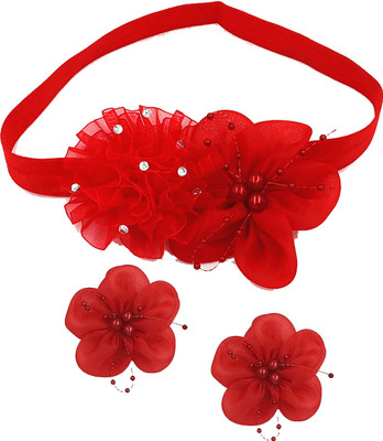 

Ziory Red 3Pcs/Set(1headband + 2 Hairpin) Flower Hairpins Hair Accessories Set Scrunchy Clips Elastic Hair bands Headband for Girls Kids Hair Band for baby Girls Head Band, Hair Accessory Set, Back Pin, Hair Clip, Tic Tac Clip(Red)