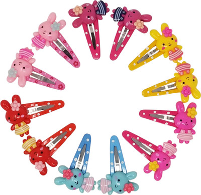 

Evolution Cute & Funky Rabit with Flower Multicolored Kids Snap Hair Clips, SmallFor Kids / Girls Tic Tac Clip(Multicolor)