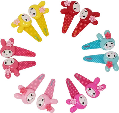 

Evolution Cute & Funky Bunny Faces Multicolored Kids Snap Hair Clips, SmallFor Kids / Girls Tic Tac Clip(Multicolor)