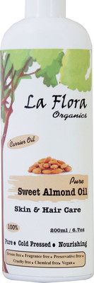 

La Flora Organics Pure Sweet Almond Oil-cold pressed-Skin & hair care Hair Oil(200 ml)
