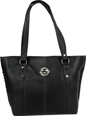 

Pink Flower Shoulder Bag(Black)