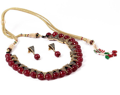 CATALYST Brass Brass Maroon Jewellery Set(Pack of 1)