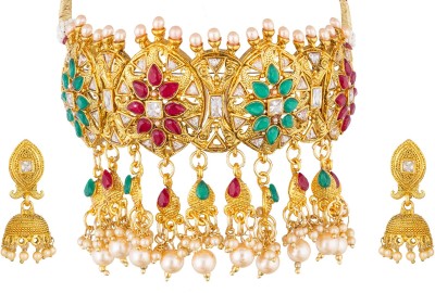 AADITA Metal, Alloy Gold-plated Multicolor Jewellery Set(Pack of 1)