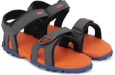 

Puma Boys & Girls Velcro Sports Sandals(Grey, Ash-vibrant orange