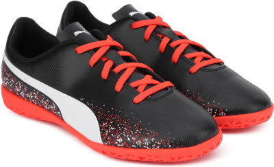 

Puma Boys & Girls Lace Football Shoes(Black, Puma black-puma white-red blas