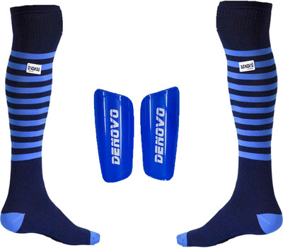 

DeNovo Football Kit (One Pair Large Shin Guard + One Pair Lycra Striped Knee Length Football Socks) Football Kit
