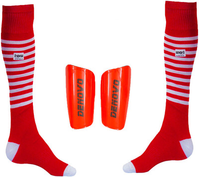

DeNovo Football Kit (One Pair Large Shin Guard + One Pair Lycra Striped Knee Length Football Socks) Football Kit