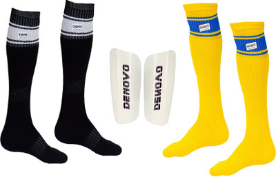 

DeNovo (One Pair Large Football Shin Guard + Two Pairs Knee Length Poplin Football Socks) Football Kit
