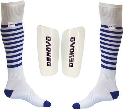 

DeNovo Football Kit (One Pair Large Shin Guard + One Pair Lycra Striped Knee Length Football Socks) Football Kit