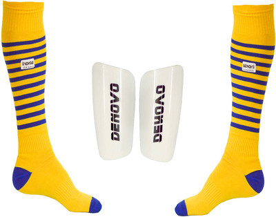 

DeNovo Football Kit (One Pair Large Shin Guard + One Pair Lycra Striped Knee Length Football Socks) Football Kit