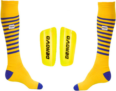 

DeNovo Football Kit (One Pair Large Shin Guard + One Pair Lycra Striped Knee Length Football Socks) Football Kit