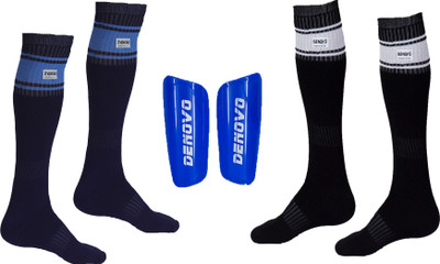 

DeNovo (One Pair Large Football Shin Guard + Two Pairs Knee Length Poplin Football Socks) Football Kit