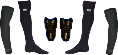 

DeNovo Ultimate Protection (One Pair Large Shin Guard + One Pair Lycra Plain Knee Length Football Socks + One Pair UV Protection Arm Sleeves) Football Kit