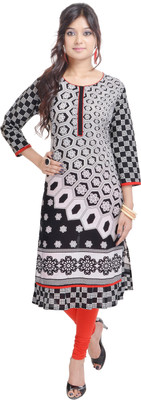 Porcupine Casual Checkered Women's Kurti(Black