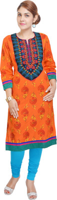 

Porcupine Casual Embroidered Women's Kurti(Orange