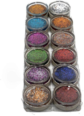 

Tripti Collections Eye Care Thick Shimmer Glitter for Beauty Queen (Pack of 12)(Multi color)