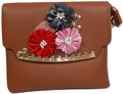 

zilmil Girls Casual Brown Leatherette Sling Bag