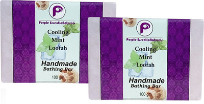 

Purple EssentioNaturals Loofah Cooling Mint Soap Pack of 2(100 g, Pack of 2)